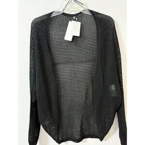 NWT UNIQLO Women's 3D Linen Blend Knit Mesh Long Sleeve Cardigan - Size S